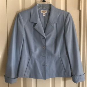 Talbots Blue Leather Jacket SZ4